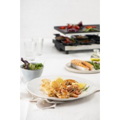 "FRITEL Family RG 4180 Raclette/Grill - Stylish Black & Stainless Steel for Perfect Gatherings!"